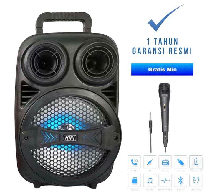 Speaker Bluetooth Aktif Mp Mp Ukuran Inch Free Mic Karaoke Super