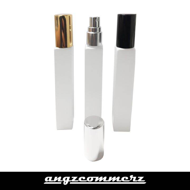 White Square Glass Bottle Spray On Black Cover Ml Botol Spray