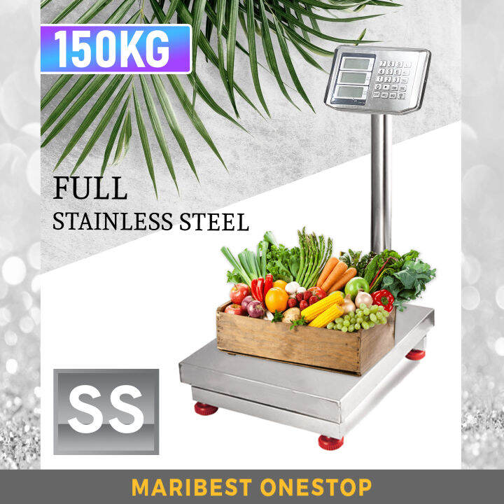 150KG STAINLESS STEEL DIGITAL PLATFORM SCALE High Accuracy Electronic