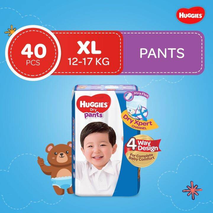 Huggies Dry Pants XL 40 Pcs Lazada PH