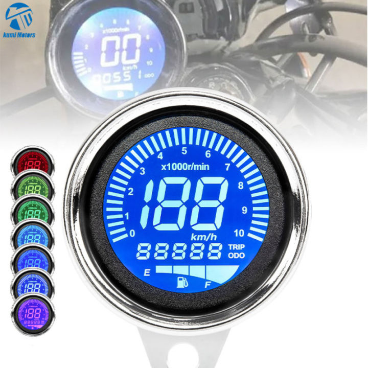 Kumi Lcd Sepeda Motor Meteran Digital Odometer Multifungsi Speedometer