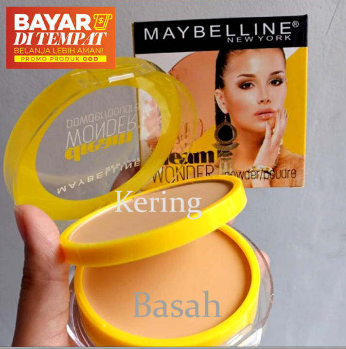 Bedak Mybilline 2in1 Powder Foundation Natural Kemasan Kuning