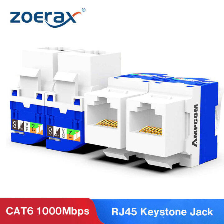 ZoeRax Cat6 RJ45 Keystone Jack Module Connector Network Coupler