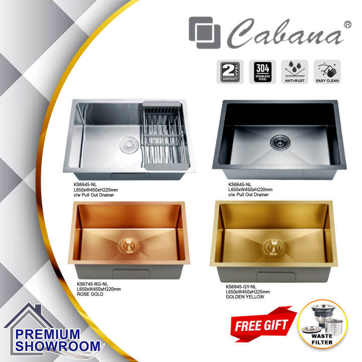 Cabana Undermount Stainless Steel Nano Kitchen Sink Single Bowl Silver