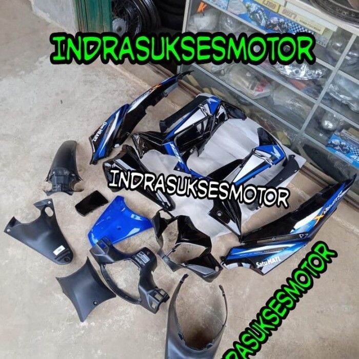 Caver Cover Full Set Body Motor Supra X 125 Warna Hitam Biru MURAH