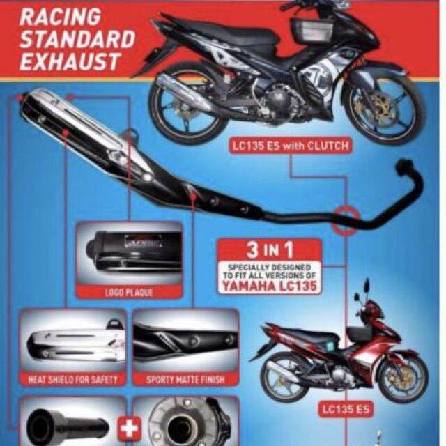 EXHAUST EKZOS YAMAHA LC135 V1 V7 APIDO KING DRAG KINGDRAG EXZOS