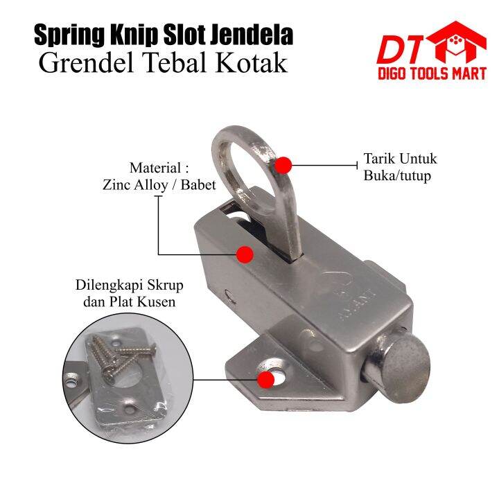 Spring Knip Slot Jendela Grendel Tebal Kotak Lazada Indonesia