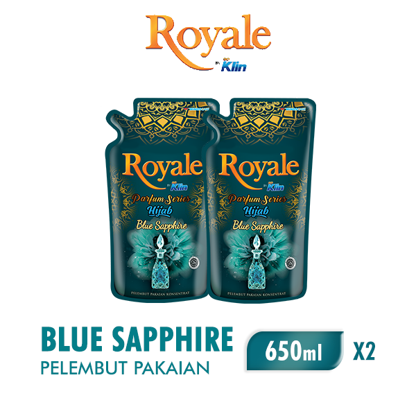 Paket Isi 2 ROYALE By Soklin Pelembut Dan Pewangi Pakaian Hijab Blue