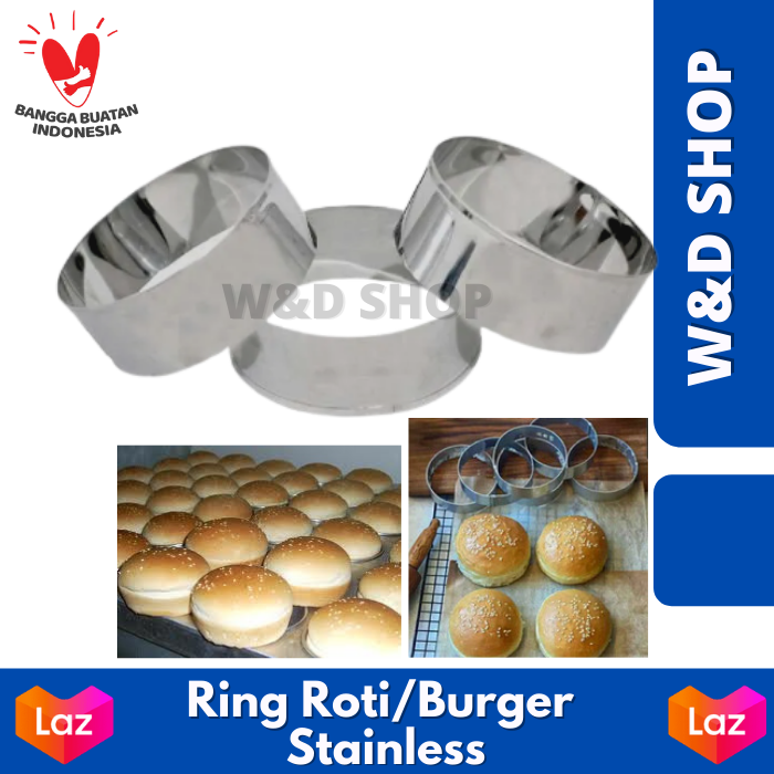 1pcs Cetakan Ring Roti Bulat Ring Roti Burger Cetakan Ring Bulat