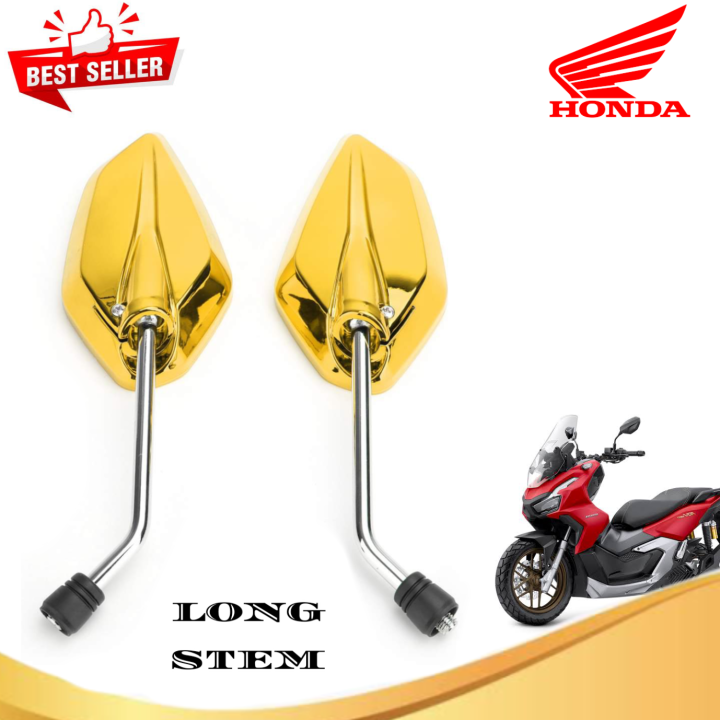 HONDA WAVE 110 MOTORCYCLE SIDE MIRROR DAHON TYPE LONG STEM SILVER