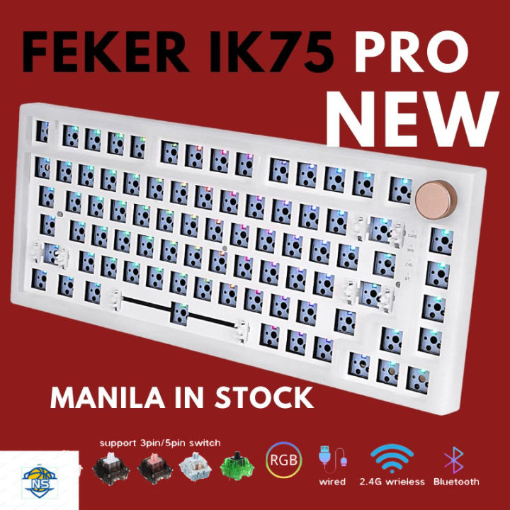 FEKER Ik75 PRO Kit Wireless 3 Mode Hot Swap Mechanical Keyboard RGB