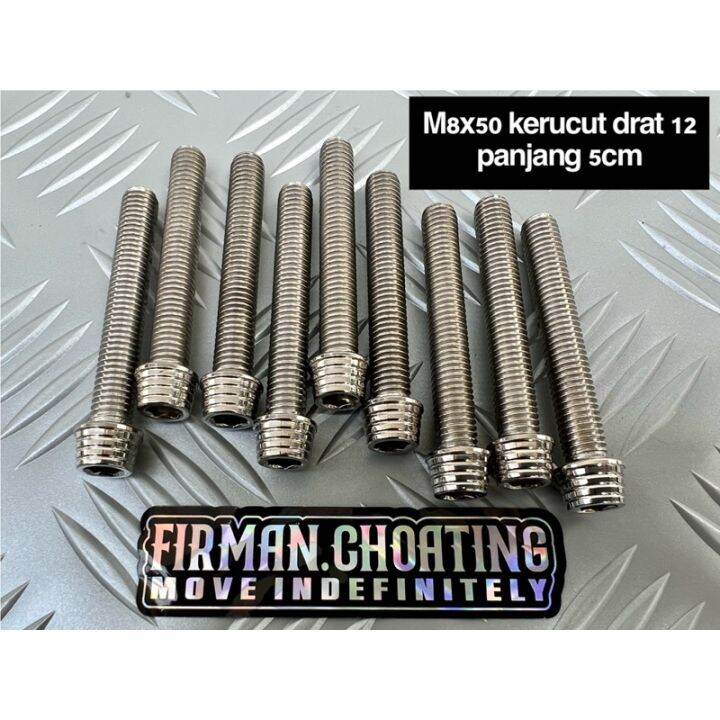 Probolt Baut Kerucut M8x50 Drat 12 Panjang 5cm Perbiji Lazada Indonesia