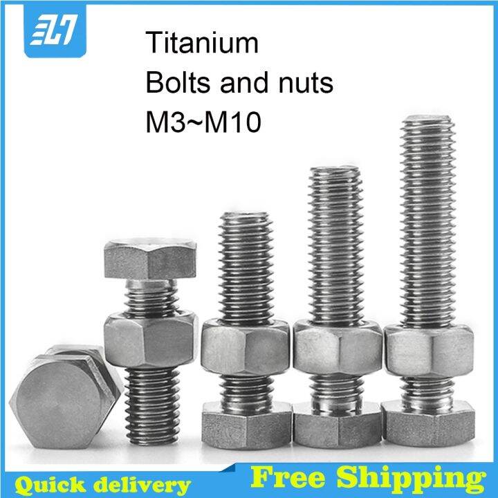 Ta Pure Titanium External Hex Hexagon Head Cap Bolt Hex Nut Metric