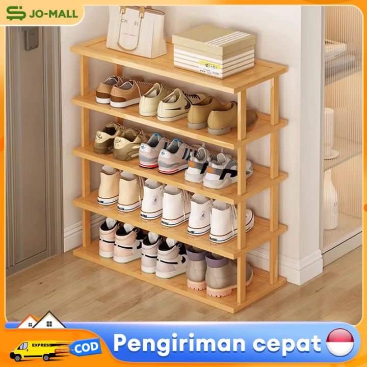 Rak Sepatu 9 Susun Rak Sepatu Bambu Rak Serbaguna Kayu Rak Serbaguna