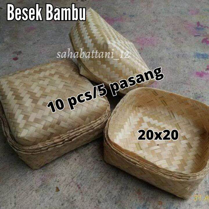 Besek Bambu Ukuran 20x20 Isi 10 Pcs 5 Pasang Besek Buat Selamatan