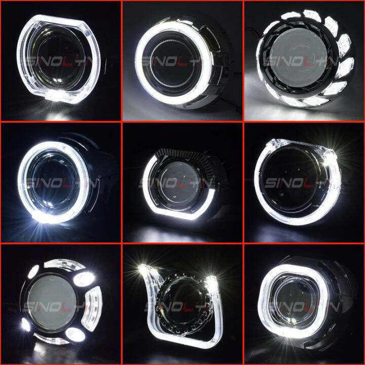 Sinolyn Projector Bezel Led Angel Eyes Shrouds For Hellakoito Q Lenses