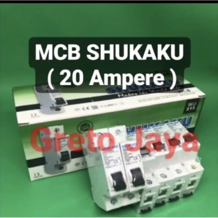 20A MCB SHUKAKU 20 A Amper Ampere C20 SNI Sukaku 1 Phase P 1P Murah