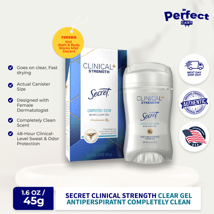 Secret Clinical Strength Clear Gel Antiperspirant Completely Clean