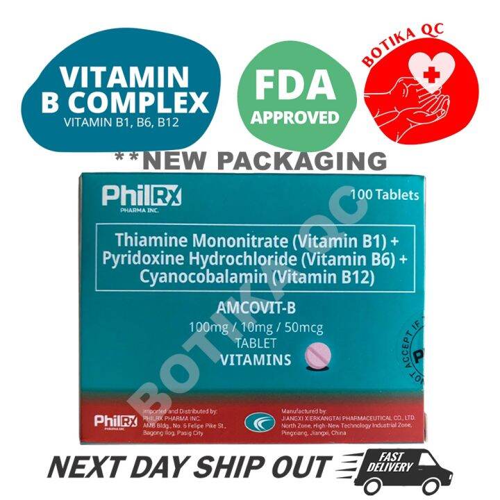 AMCOVIT B VITAMIN B COMPLEX B1 B6 B12 100sBOX Botika Qc Lazada PH