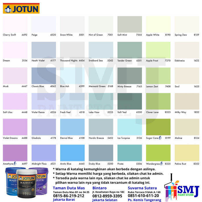 Cat Tembok Interior Jotun Majestic Tb Matt Warna Tinting Ukuran Ltr