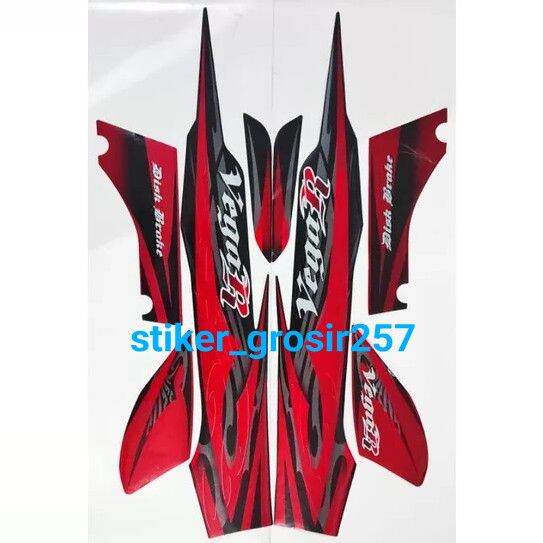 Stiker Striping Lis Polet Body Vega R New Hitam Merah Standar