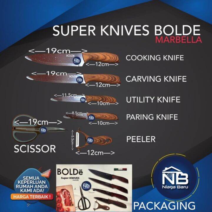 Bolde Super Knives Pisau Pcs Set Marbella Original Lazada Indonesia