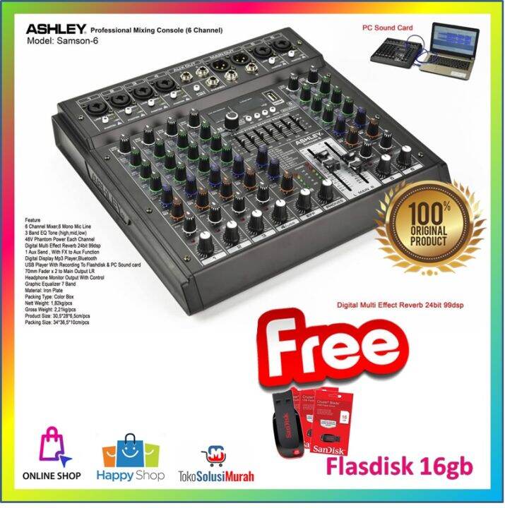 Mixer Ashley Samson 6 Original Ashley Samson 6 Channel Free Flasdisk