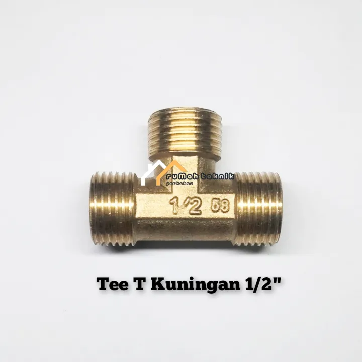 Tee T Kuningan Shower Pipa Fitting Drat Luar 1 2 Inch High Quality