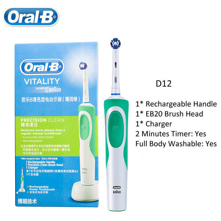 Oral B Electric Toothbrush Rechargeable Oral Care Sonic Dental