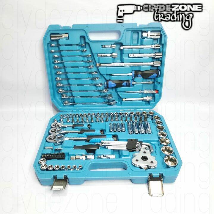 FLYMAN ORIGINAL Socket Wrench Set 121 Pcs 6 Point 3 Sizes 1 4 3 8