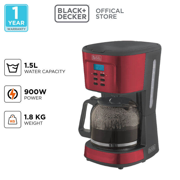 Black Decker Drip Coffee Maker Digital Mesin Kopi Listrik 900W CMP B1