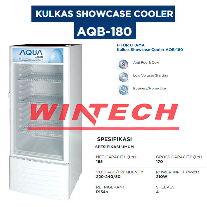 AQUA AQB 180 AQB3180 1 Satu Pintu Showcase Display Cooler Lemari