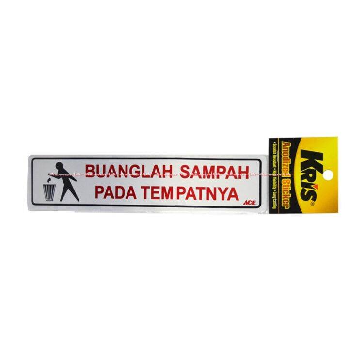 Kris Stiker Buanglah Sampah Pada Tempatnya Sticker Mudah Diaplikasikan