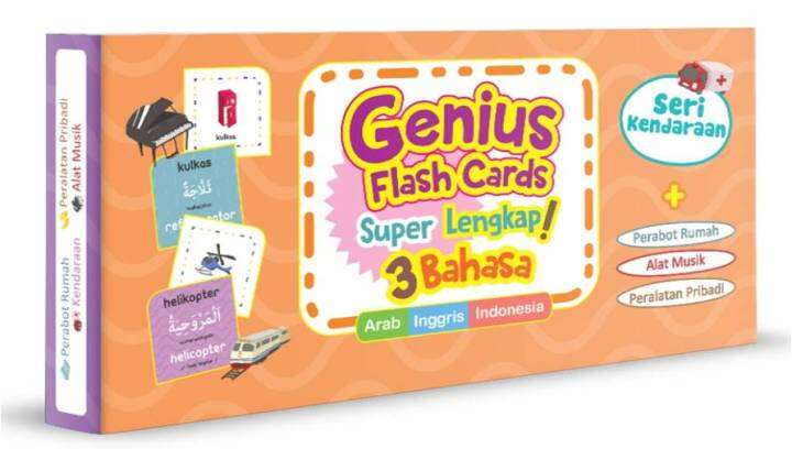 Genius Flash Cards Super Lengkap Bahasa Seri Kendaraan Lazada Indonesia