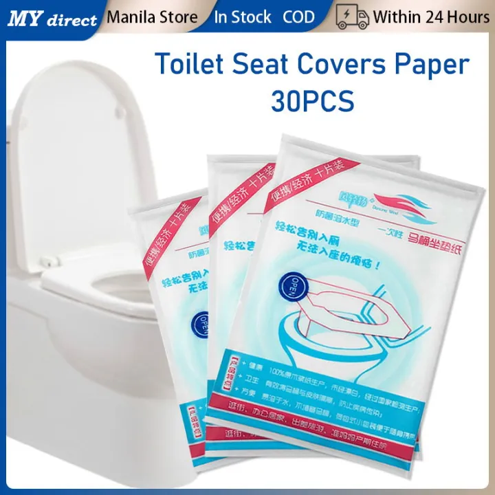 30pcs Portable Toilet Seat Covers Paper Flushable Toilet Seat Cushion