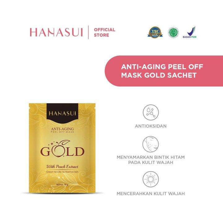 Ics Hanasui Anti Aging Peel Off Mask Gold Sachet Lazada Indonesia