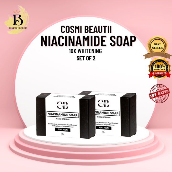 Set Of Cosmi Beautii Niacinamide Soap For Men X Whitening Soap