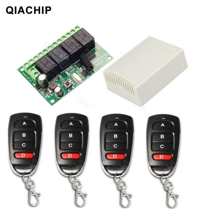 QIACHIP 433 92Mhz DC 6V 12V 24V 10A 4CH Relay Module Receiver EV1527