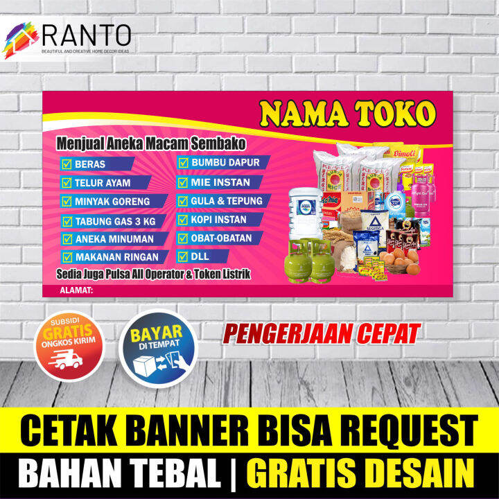 Cetak SPANDUK TOKO SEPANDUK Warung SEMBAKO SEPANDUK DAGANG BANNER