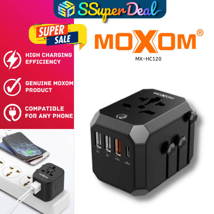 Moxom MX HC120 Global Travel Adapter With USB Charger Lazada