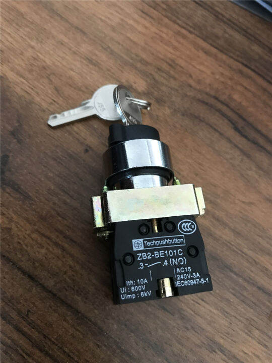 XB2 BG65 2 Position 1NO 1NC Spring Reset Momentary Key Operated