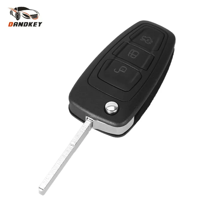 Dandkey Flip Folding Remote Key Car Key Cover 3 Buttons For Ford Focus