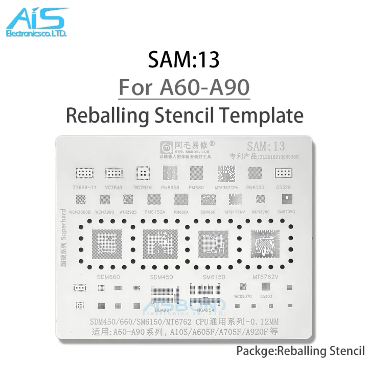 SAM13 BGA Reballing Stencil For Samsung A10S A20 A30 A40 A50 A60 A70