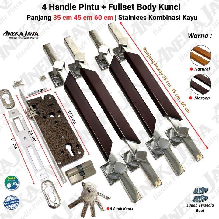 Satu Set Handle Kunci Panjang Cm Cm Cm Gagang Pintu Rumah