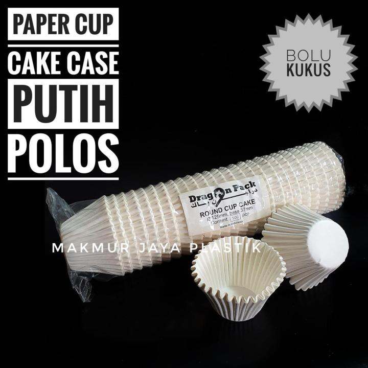 Cake Case Paper Cup Bolu Kukus Kertas Putih Polos Isi Pc Lazada