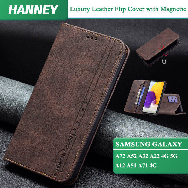 Hanney Cover Flip Kulit Mewah Untuk Samsung Galaxy A A A A A