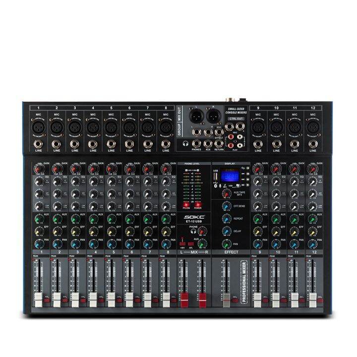 Sokc Et Channel Professional Audio Mixer Amplifier Bluetooth Studio