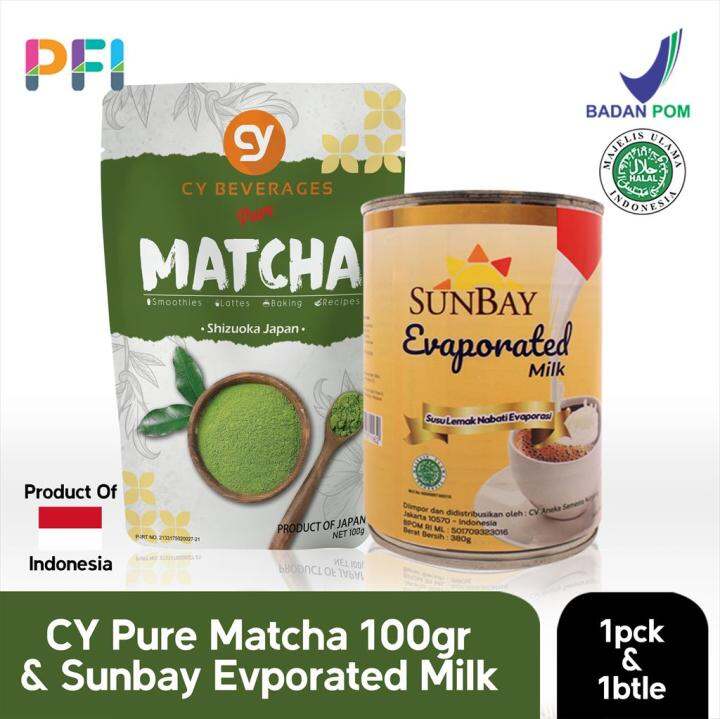 CY Beverages Bundle CY Pure Matcha 100gr Sunbay Evaporated Milk