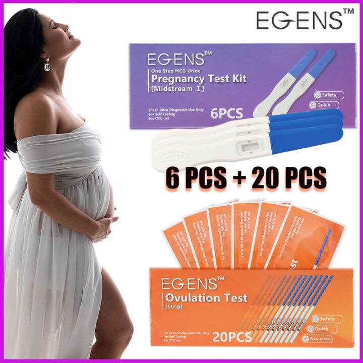 6PCS 20PCS Set EGENS 6PCS HCG Pregnancy Test Pen 20PCS LH Ovulation