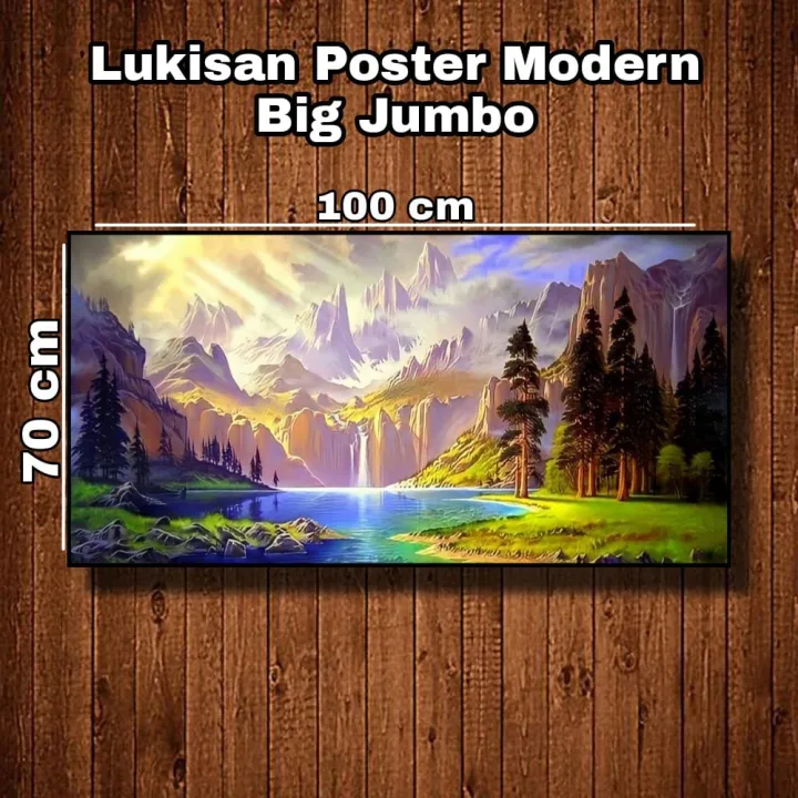 Lukisan Poster Modern Cetak Big Jumbo Foto Pemandangan Alam Pegunungan